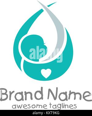 Weich und elegant neugeborenes Baby logo Konzept Stock Vektor