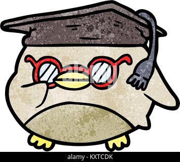 Cartoon clevere alte Eule Stock Vektor