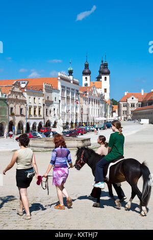 Náměstí Zachariáše z Hradce, Telč (UNESCO), Kraj Vysočina, Ceska Republika/Zacharias von Hradec Square, Telc (UNESCO), Vysocina, Tschechische Repub Stockfoto