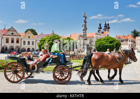 Náměstí Zachariáše z Hradce, Telč (UNESCO), Kraj Vysočina, Ceska Republika/Zacharias von Hradec Square, Telc (UNESCO), Vysocina, Tschechische Repub Stockfoto