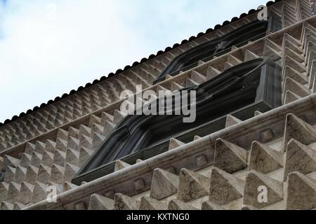 Casa Dos Bicos Fassade in Lissabon, Portugal. Stockfoto