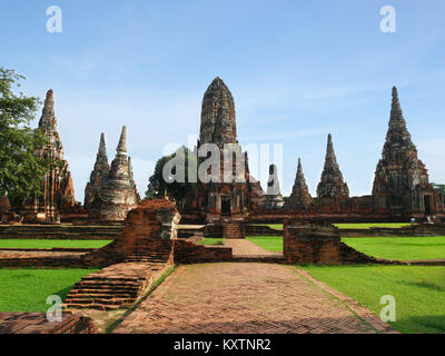 Wat Watthanaram buddhistischen Tempel in der Stadt Ayutthaya Historical Park, Thailand. In Ayutthaya bekanntesten Tempel und eine große Touristenattraktion. Stockfoto