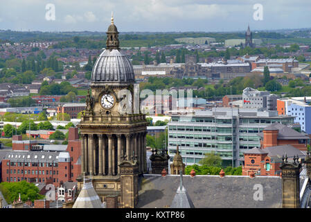 erhöhte Ansicht der Leeds Stadt erbaut 1858 von Cuthbert Brodrick Yorkshire Großbritannien entworfen Stockfoto