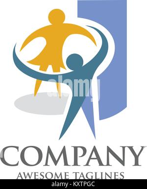 Farbenfrohe abstrakte Glückliche Menschen Abbildung, Tanzen, Spielen, Schule Stock Vektor