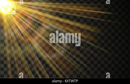 Sonnenstrahlen mit Dispersions- und Overlay Wirkung Stock Vektor