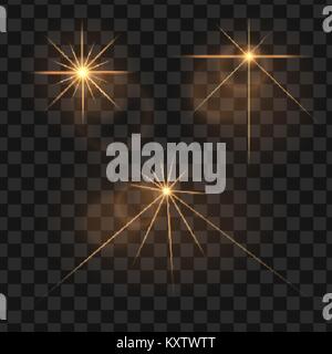Licht gesetzt. Lens flare Abbildung Stock Vektor
