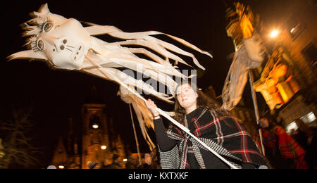 Die großen Burns Supper Karneval starten Sie die Große Burns Supper Festival in Dumfries, Schottland Großbritannien Stockfoto