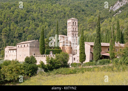 Abtei von San Pietro in valle, valnerina, in der Provinz Terni, Umbrien, Italien Stockfoto