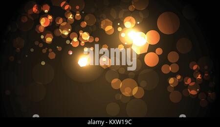 Eine abstrakte Gelb und Gold bokeh der Lichter Hintergrund Abbildung. Vector EPS 10 zur Verfügung. Stock Vektor