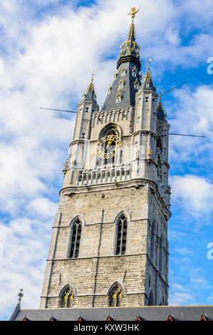 Die beeindruckenden Glockenturm in Gent, Flandern, Belgien Stockfoto