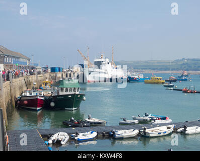 Hugh Town Harbour, St Marys, Isles of Scilly, Cornwall, England, Großbritannien im Juni Stockfoto