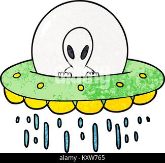 Cartoon Alien UFO Stock Vektor