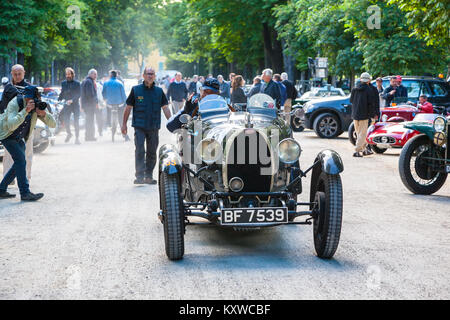 1929 Bugatti Typ 40 Grand Sport, Parco Ducale, Ponte Giuseppe Verdi, 43100 Parma PR, Italien Stockfoto