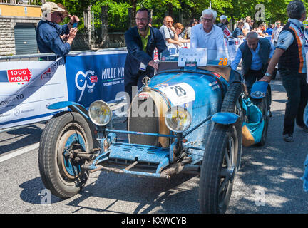 1926 Bugatti Typ 37, in der Nähe der Mille Miglia, Brescia, Italien 2017 Stockfoto