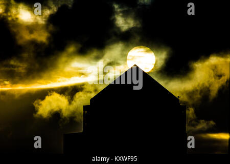 Canary Wharf bei Sonnenuntergang Stockfoto