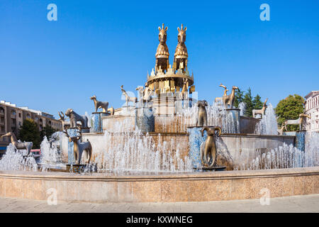 KUTAISI, Georgien - 25. SEPTEMBER 2015: kolkhida Brunnen im Zentrum von Kutaisi, Georgien. Stockfoto