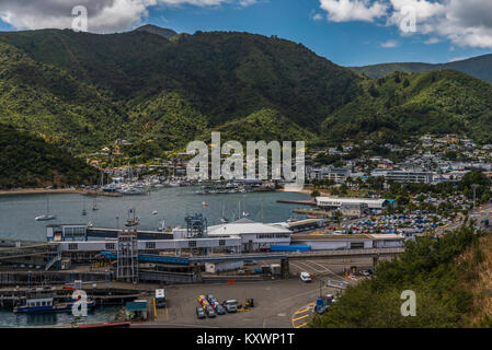 Hafen von Picton, Marlborough, Neuseeland Stockfoto