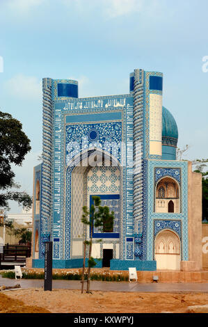 Modell oder Nachbildung der Khwaja Abu Nasr Parsa Schrein (1598) Balkh, Afghanistan auf die islamische Zivilisation Theme Park, Kuala Terengganu, Malaysia Stockfoto