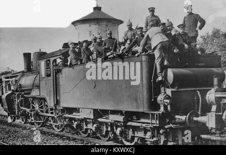 Weltkrieg eine Reisen durcheinander Vorbereitung Wagen für französische Soldaten Stockfoto