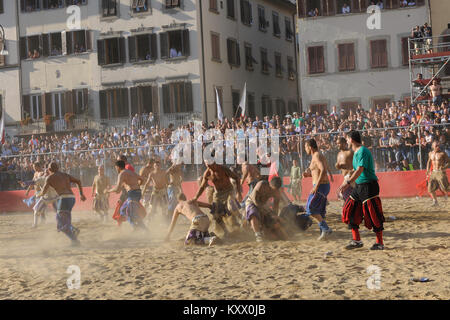 Historische Fußball, 2011, Speicher, Riten, populäre Parteien, Florença, Italien. Stockfoto