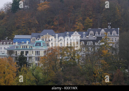 Ansicht, Stadt, 2014, Mozart, Karlovy Vary, Tschechische Republik. Stockfoto