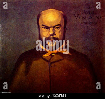 Dieses Werk von Félix Vallotton aus dem Jahr 1902 repräsentiert den Dichter Paul Verlaine und hebt den Porträtstil des Künstlers hervor. Stockfoto