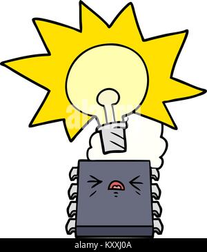 Cartoon Überhitzung computer Chip Stock Vektor