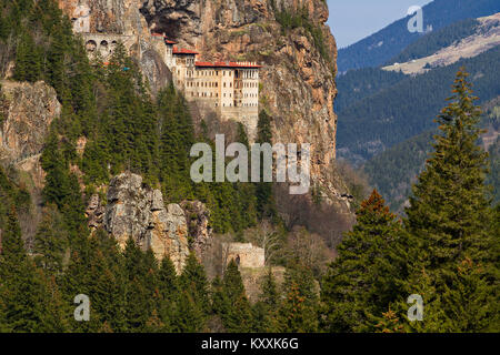 Sumela Kloster in Trabzon, Türkei. Griechisch-orthodoxe Kloster Sumela wurde im 4. Jahrhundert gegründet. Stockfoto