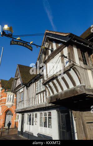 The Old Crown Pub in Deritend, Digbeth, Birmingham ist der älteste erhaltene Profanbau in Birmingham aus dem 14. Jahrhundert Stockfoto