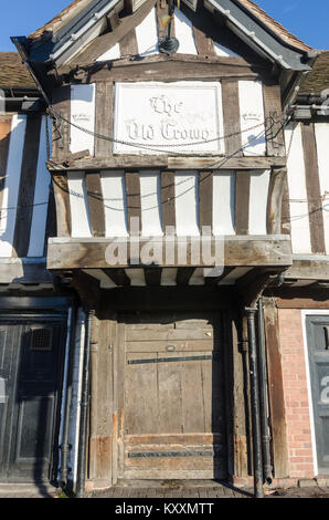 The Old Crown Pub in Deritend, Digbeth, Birmingham ist der älteste erhaltene Profanbau in Birmingham aus dem 14. Jahrhundert Stockfoto