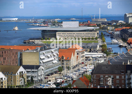 Kopenhagen, Dänemark - 15 August 2016 Die Kopenhagener Opernhaus, die in den Holmen befindet, Gebäude von Henning Larsen am 28. Dezember 2 Stockfoto