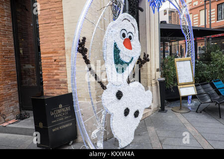 Weihnachten, Statue, Werbung, Außen, Restaurant, Toulouse, Frankreich, Abteilung, der, Haute-Garonne, Region, Royal, Frankreich, Französisch, Europa, Europäischen, Stockfoto