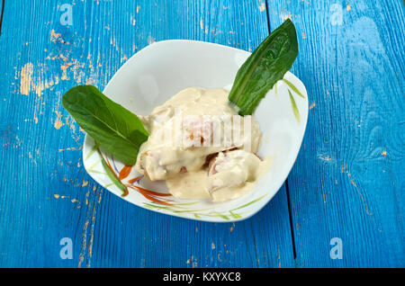 Lobster Newberg - amerikanische Meeresfrüchte Teller von Hummer, Butter, Sahne, Cognac, Eiern und Cayenne Pfeffer. Stockfoto