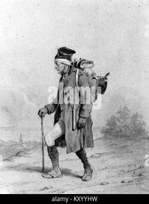 Hippolyte Bellangé - Alte verwundete Soldat - Walters 371641 Stockfoto