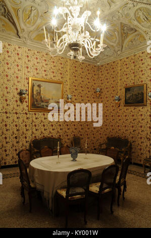 Esszimmer, Palace Andrea Doria, 2013, Villa des Fürsten, Genua, Ligurien, Italien. Stockfoto