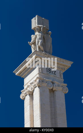 Plaza de España in Cadiz, Spanien zum Gedenken an die spanische Verfassung von 1812. Stockfoto