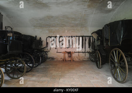 Beförderung, Garage, Haus Sant Agata, Giuseppina Strepponi, Giuseppe Verdi, 2013, Italien Stockfoto