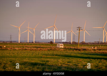 Little Cheyne Court Windpark an der Südküste in der Nähe von Sturz, East Sussex. Stockfoto