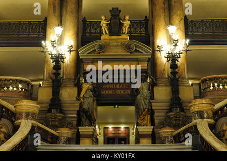 Treppe, Opera Garnier, Theater Garnier, 2012, Paris, Frankreich. Stockfoto