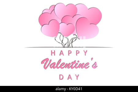 Valentinstag Grusskarten. Web Banner. Vector Illustration. Stock Vektor