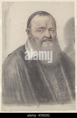 Homme âgé à longue Barbe, wichtige une Kalotte, vu Presque de Gesicht (Nicolas Lagneau) Stockfoto