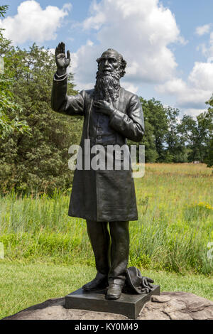 Das Denkmal für den Vater William Corby, Hancock Avenue in der Nähe der George Weickert Farm, Gettysburg National Military Park, Pennsylvania, United States. Stockfoto