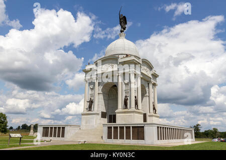 Zustand von Pennsylvania Denkmal, Gettysburg National Military Park, Pennsylvania, United States. Stockfoto