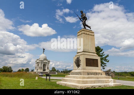 Das Minnesota Memorial, Gettysburg National Military Park, Pennsylvania, United States. Stockfoto