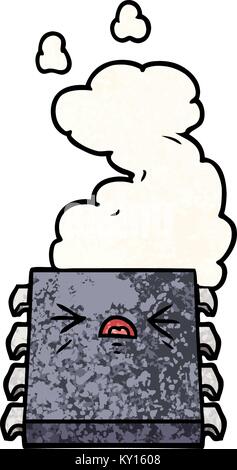Cartoon Überhitzung computer Chip Stock Vektor