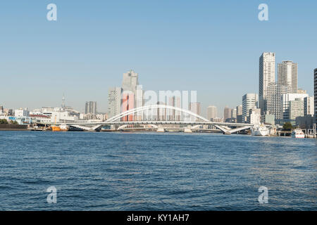 Tokio Fluss, Tsukiji-Ohashi Brücke, Sumida River, Tokio, Tokyo, Japan Stockfoto