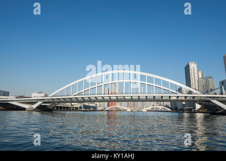 Tokio Fluss, Tsukiji-Ohashi Brücke, Sumida River, Tokio, Tokyo, Japan Stockfoto