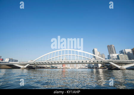 Tokio Fluss, Tsukiji-Ohashi Brücke, Sumida River, Tokio, Tokyo, Japan Stockfoto