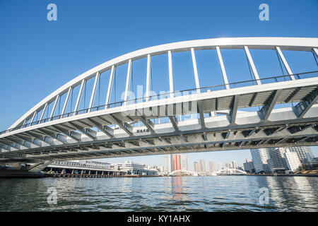 Tokio Fluss, Tsukiji-Ohashi Brücke, Sumida River, Tokio, Tokyo, Japan Stockfoto