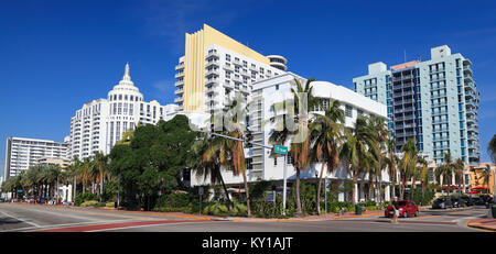 Collins Avenue Art déco-Skyline in Miami Beach, Florida Stockfoto